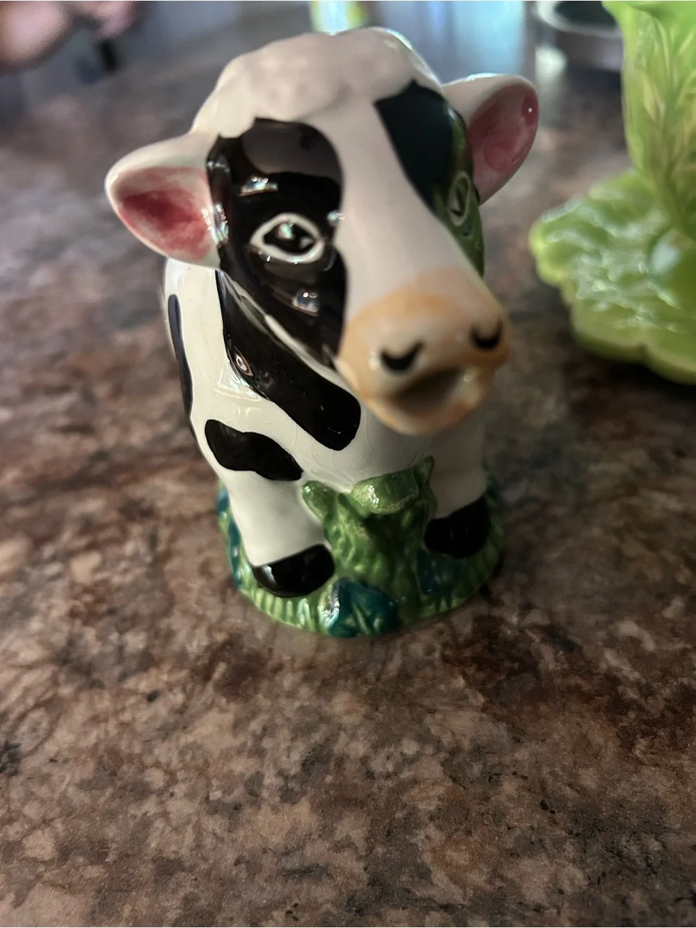 Ceramic Cow Creamer & Sugar Set- Black & White